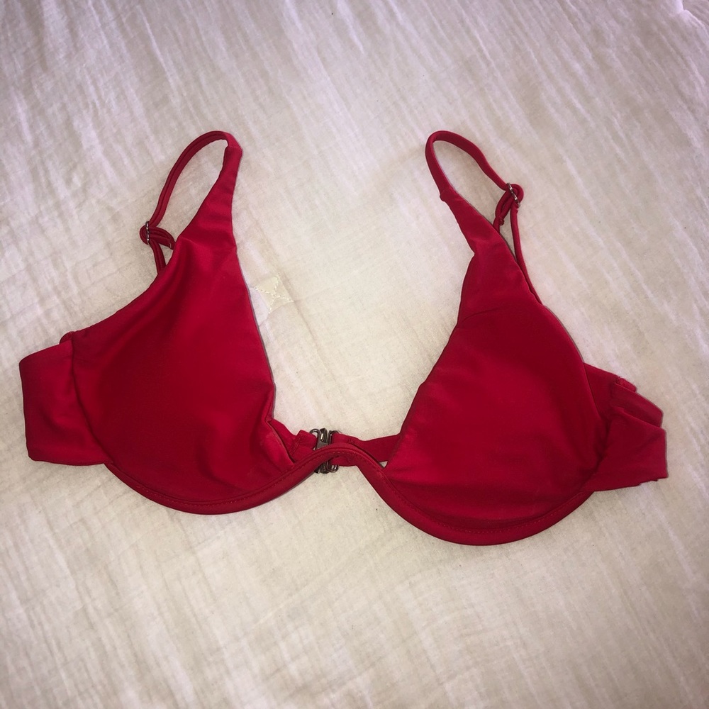 Red Underwire Swimsuit Bikini Top